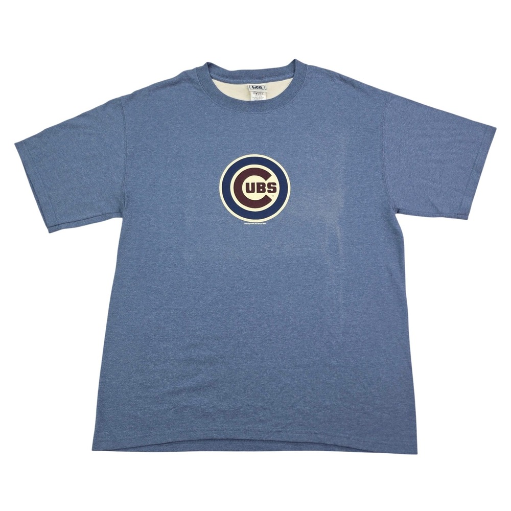 Lee Sport Chicago Cubs T Shirt Mens Large Blue MLB Logo Graphic Tee Vintage Y2K